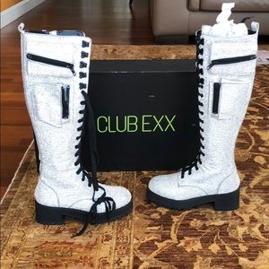 Club exx Icy bling brigade pocket combat boots